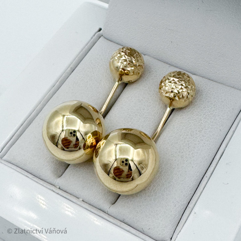 Žluté zlato náušnice DIORKY celozlaté